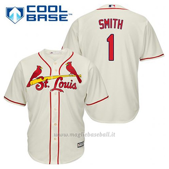 Maglia Baseball Uomo St. Louis Cardinals Ozzie Smith 1 Crema Alterner Cool Base